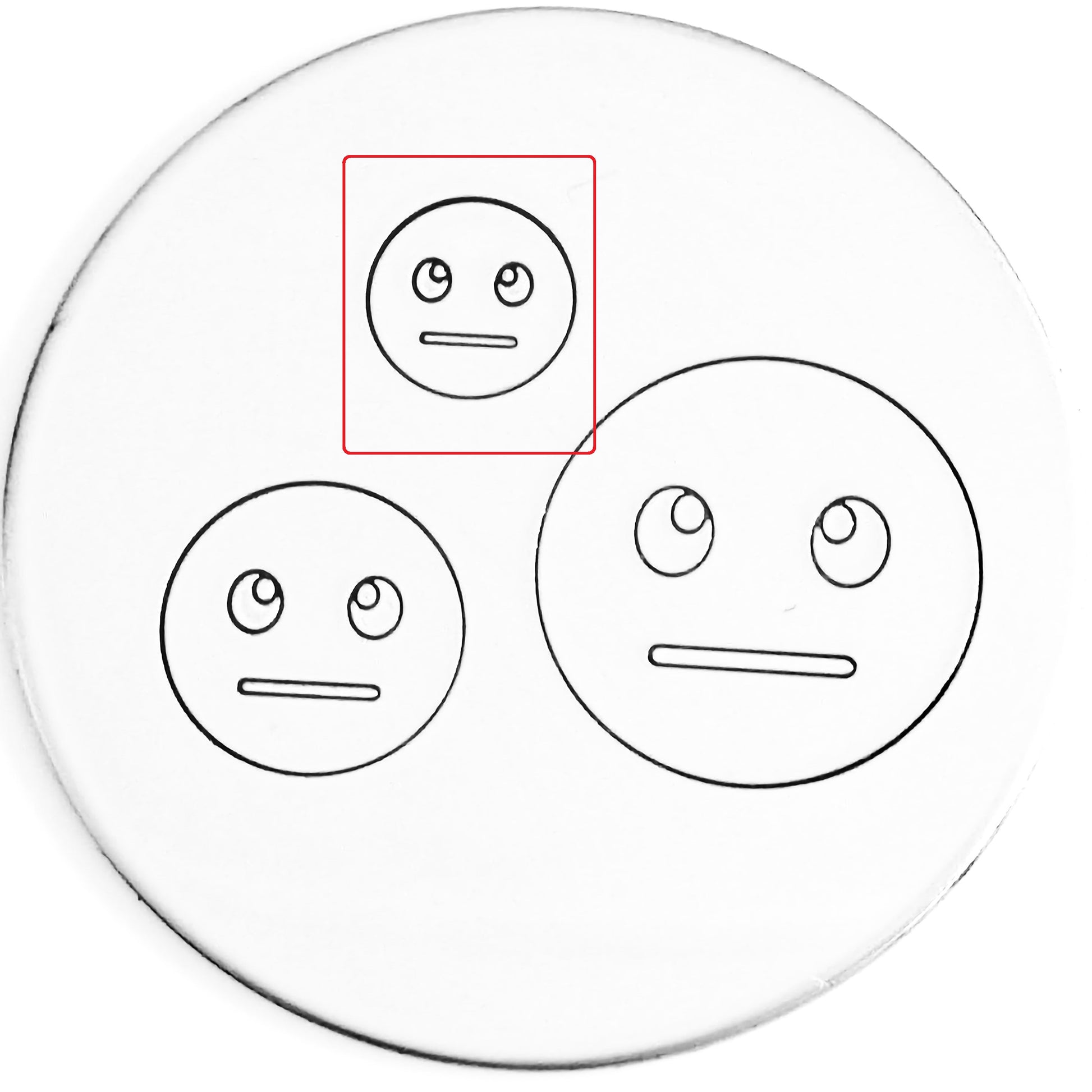 straight face clipart black and white