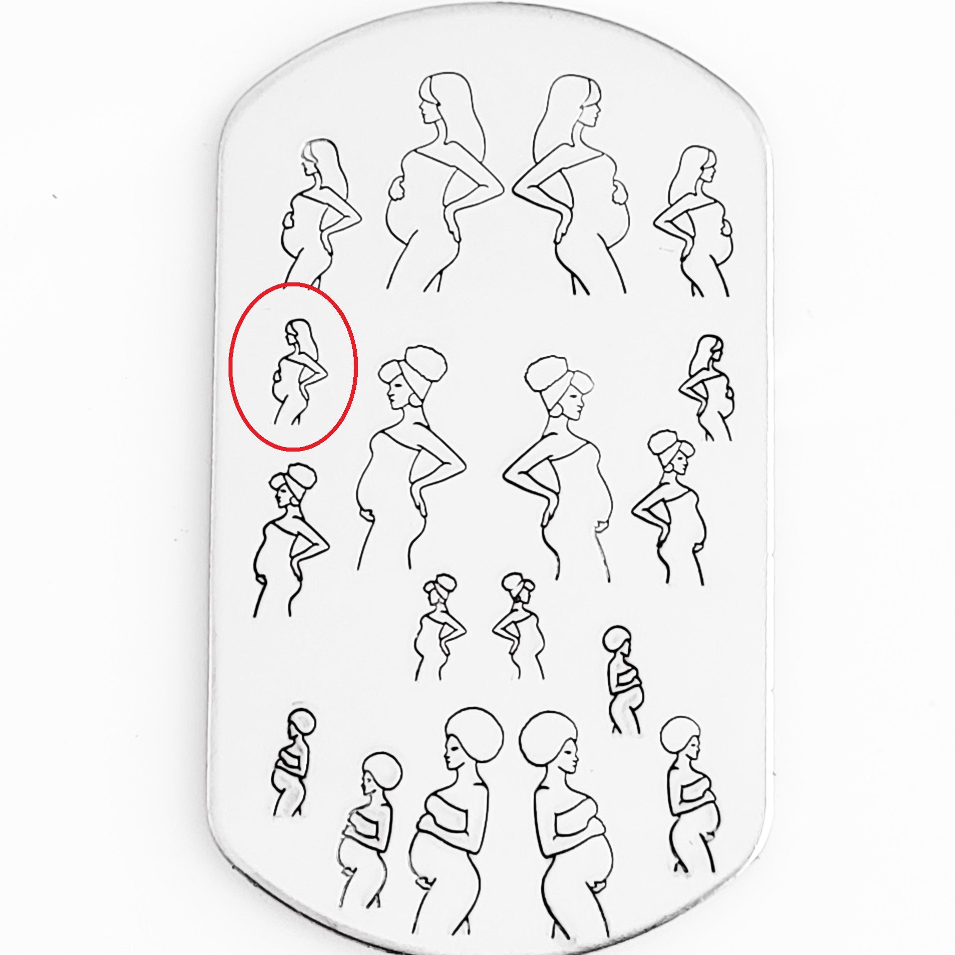 Pregnant Women Metal Design Stamps by Font Fixation